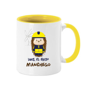 Taza Luis el Erizo Manchego Bombero Asa de Color